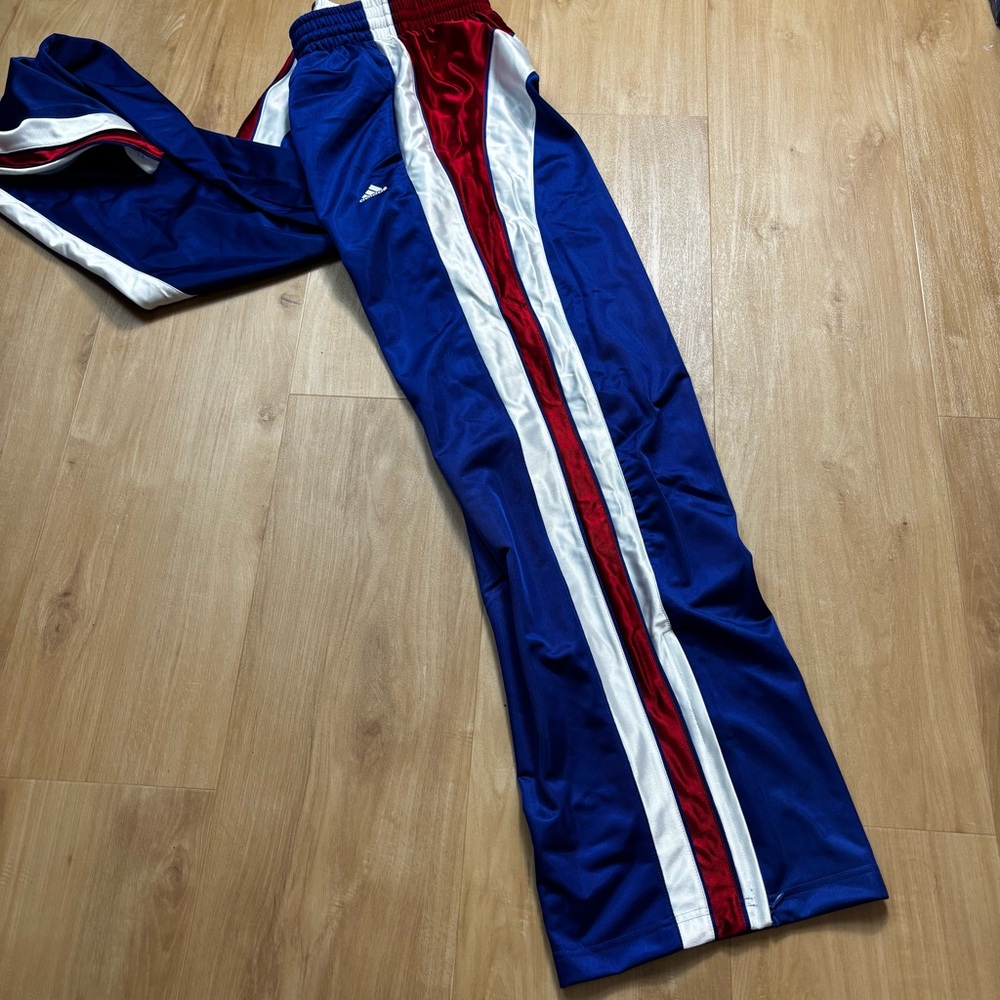 Y2K adidas Blue Sweatpants with Red and White Stripes - Picture 4 of 11